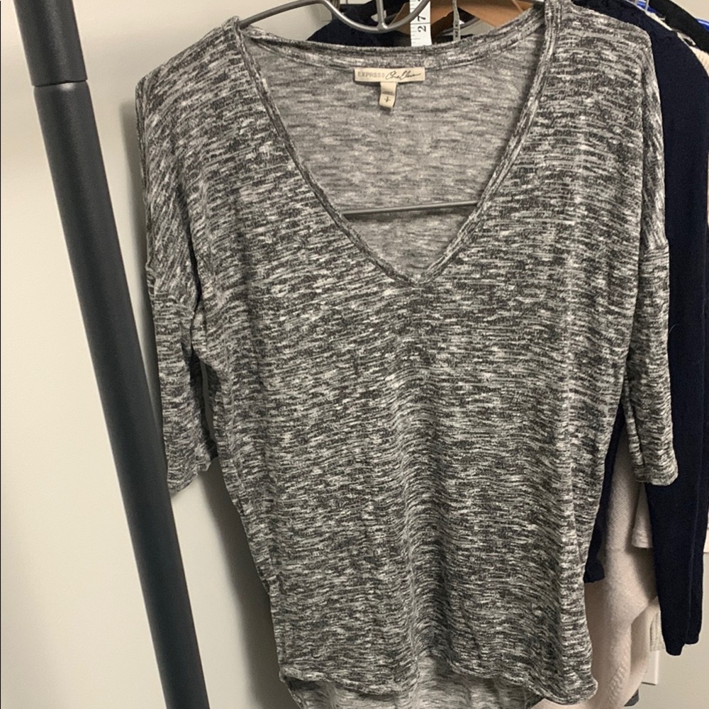 Black & White Express V-Neck Women's Top - Size S - Gently Worn